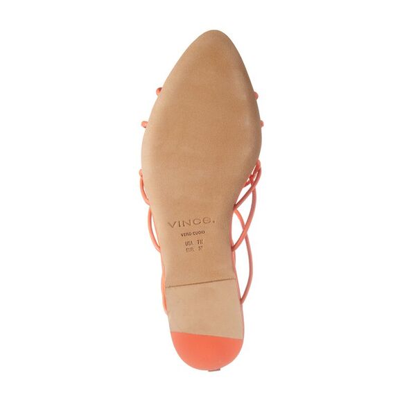 VINCE. Womens Orange Strappy Kenna Almond Toe Leather Gladiator Sandles 7 M - Picture 4 of 4